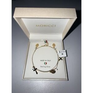 Morici‎ Sterling Silver 925 Cross Bracelet Christian Mary Holy Charm 7.5"